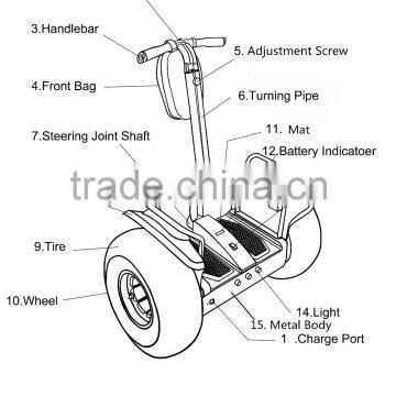 2 wheels stand up mobility electrical scooter road self balancing with golf bag holder