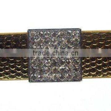 Square 18mm Full Rhinestone Slide Charms Wholesale, fits 18mm width Leather Bracelet