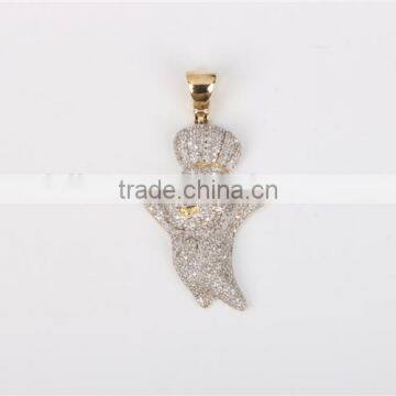 2016 Newest Designl Hip Pop 10k Gold Dolls Pendant With Real Diamond Necklace photo-2