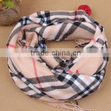 2015 Autumn Winter Newest Cotton Tassel Checked Plaid Boys Scarf photo-3