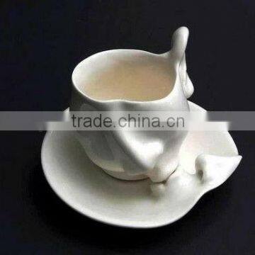 ceramic coffee cup and saucer