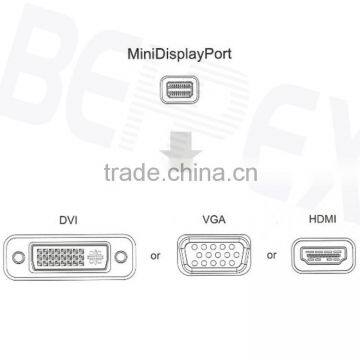 3 in 1 Mini Displayport DP to VGA DVI MDI Adpater Cable for Macbook photo-6