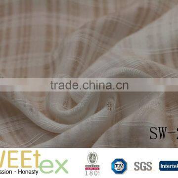 Summer top selling women dresses soft 100%Rayon plaid jacquard fabric