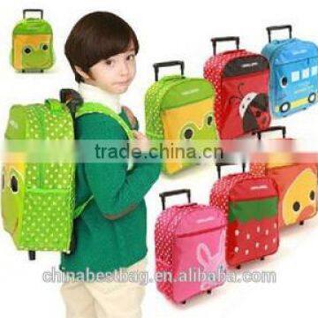 Funny school trolley bag cartoon trolley backpack for kid