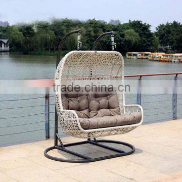 Luxury Outdoor Furniture Double Seat Hanging Indoor Swing Rattan Egg Chair Living Room Swing Chair Quality Choice photo-2