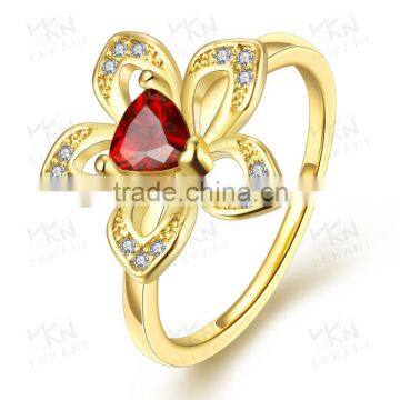 LKN18KRGPR734 18K Real Gold Plated Ruby Diamond Ring photo-3
