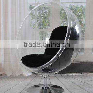 Cheap Clean Acrylic Ball Chair Unique Acrylic Egg Chair With Stainless Steel Stand For Sale