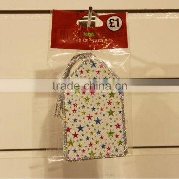 ASDA Shine Star Christmas Tags with string