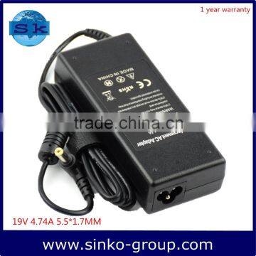 Power Charger Supply AC Adapter Laptop Charger 19V 4.74A For Acer