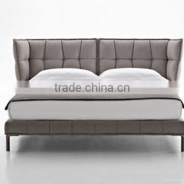 Modern sleeping double bed with metal bed frame