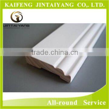 Decorative white primed door frame wood moulding