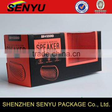 Wireless Speaker Packaging Box with PVC window Coated Paper Box