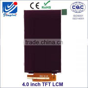 4.0 inch lcd display industrial Portrait type 480x800 without TP TFT lcd projector