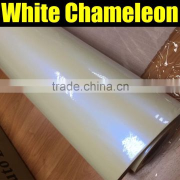 car chameleon film , chameleon pearl white to blue car sticker 1.52*20m per roll