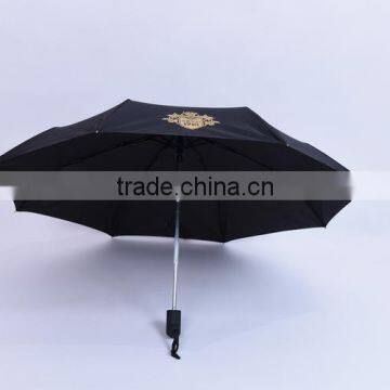 Auto open and closed 3 folding promotional umbrella by printing graphic