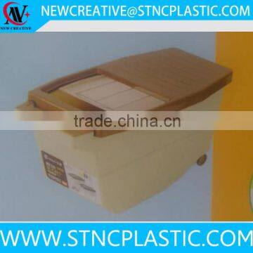 10kgs PP Material and Storage Boxes&Bins Type rice storage box with wheels