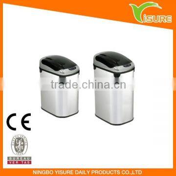 Sensor Dustbin 5030LR 30L Stainless Steel Sensor Bin,with Black Top