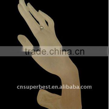 A hand shape acrylic finger ring display