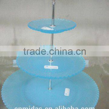 fashion design glass cake plates wholesale