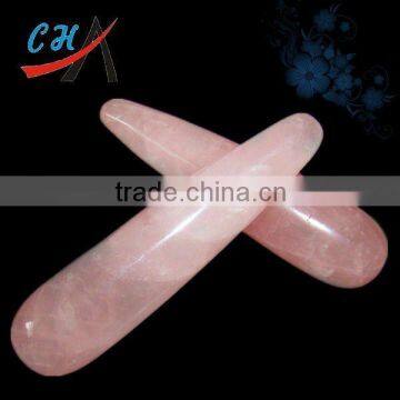 Rose Quartz Crystal Gemstone Healing Massage Wand