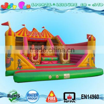 2016 super inflatable circus play beds for children,joker animal inflatable fun city bouncer