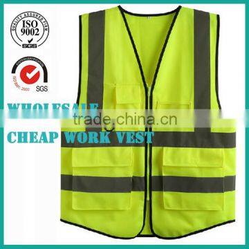 Construction Reflective Working Safety Vest With Zipper for Men the Electrician Sanitation Workers