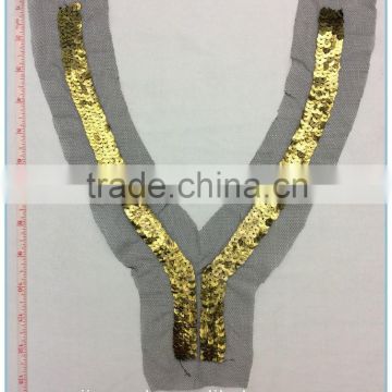 2015 JND Novel Decoractive Golden Sequins Patch for Clothes