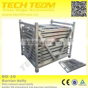 Barrier dolly easy to assemble and save time , used for aluminum crowd control barrier