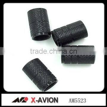 Aluminum black color stock car wheel tire valve caps