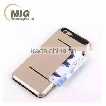 Credit Card II Generation Slot PC And TPE 2 in 1 Style Cell Phone Case For Iphone 6 Plus Case For Iphone 6S Plus Case