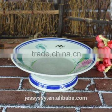 Ceramic Tableware Small High-heeled White Fruit Bowl