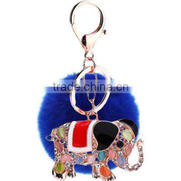 Wholesale Rabbit Fur Ball Bag Keychain With Elephant Quality Choice photo-2