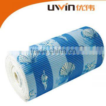 eco friendly printed mesh foam anti-slip pvc blue outdoor carpet