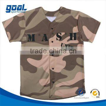Wholesale sportswear sublimation printing camo softball jersey