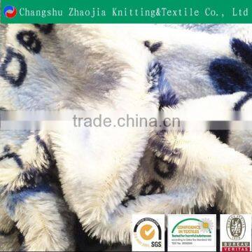 100 polyester printed PV polyester imitation faux fur fabric from China Factory