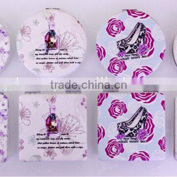 2014 fashion square shape folding pocket mirror with pu coated,MB250