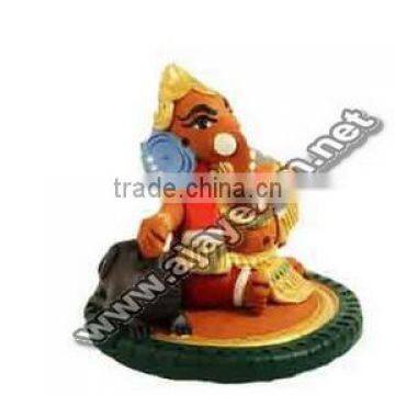 Ganesha with Mushika Statue in Color