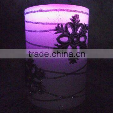 LED Flameless candle with snow for Christams
