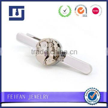 High Quality Tie Clips Jewelry Type Silver Plating Watch Movement Cufflinks