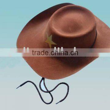 modle6010-2 adult size plastic brown cowboy hat