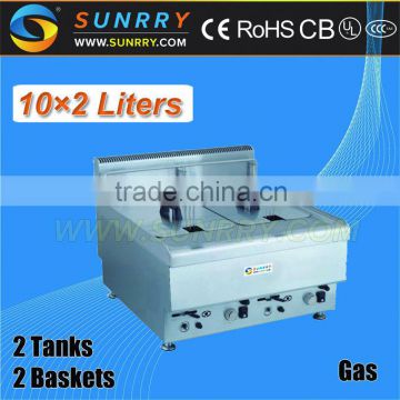 Commercial Gas Chips Fryer Machine Countertop 10L Liters CE Approved Potatos Frying Machine (SY-TF600B SUNRRY)                        
                                                Quality Choice