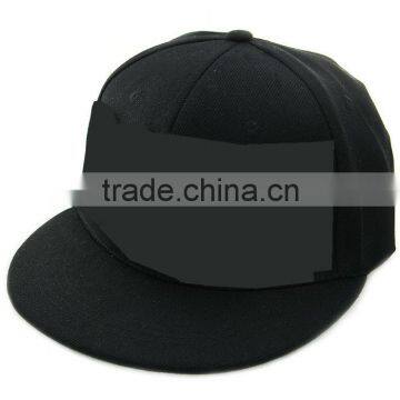 Simple Blank BLACK 6 Panels Snapback Cap