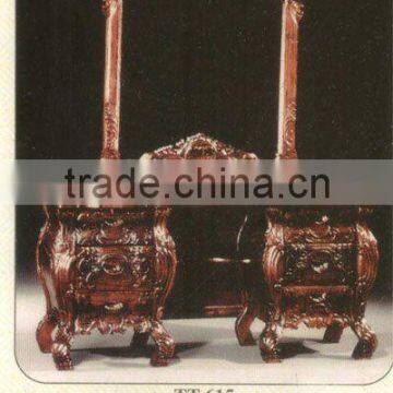 Rococo Dressing Table with Mirror Mahogany Indoor Furniture