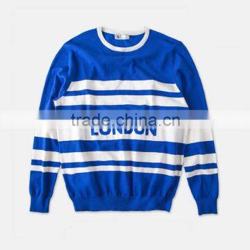 men's flat stripe knitted sweater pullover teenager pullover sweater