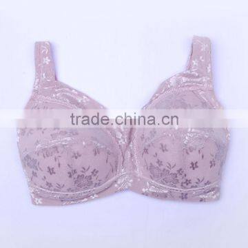 Sexy Women Printed Flower Underwired Plus Size Padded Ladies Bras