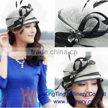 China Wholesales Fashion Ladies Fancy Sinamay Hats for 2013 Summer