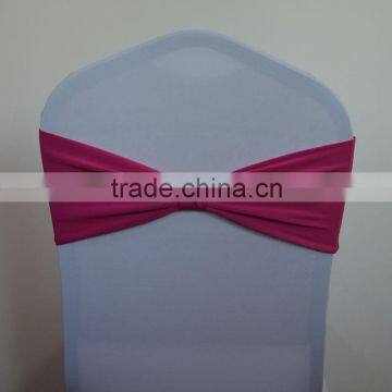 Cheap fuchsia spandex sash/ band with fabric bow for weddings