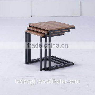 Modern Home Design Nest of 3 Wood Coffee Table photo-4