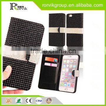 diamond studded bling mobile phone case with card slot for iphone 6 plus