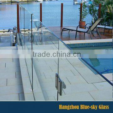 10mm 12mm custom size tempered glass fence panel with competitive price